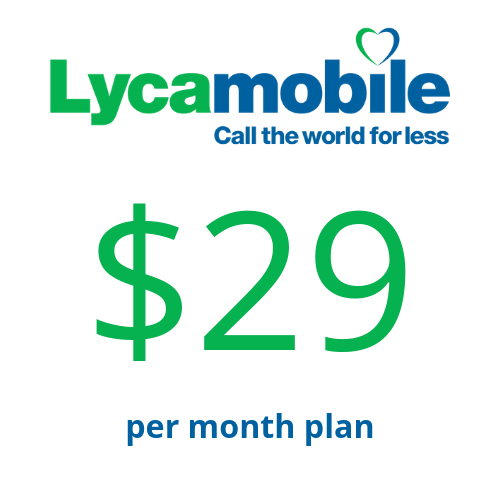 Lycamobile $29 5GB LTE Unlimited Calling/Texting/Data Plan T-Mobile